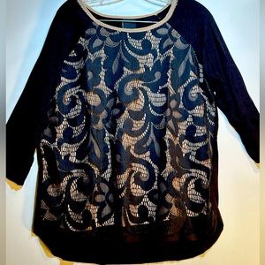 Anthropologie Dolan Lace Front Dressy Tee Size M